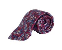 Dion Men's 100% Silk Neck Tie - Floral Pink,Blue - BNWT