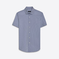 Bugatchi - Miles Raindrop Print OoohCotton® Short Sleeve Shirt - Navy