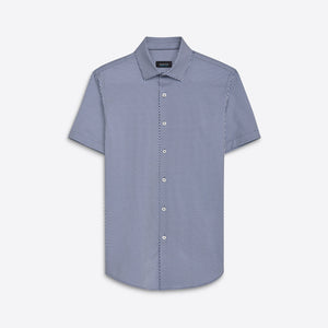 Bugatchi - Miles Raindrop Print OoohCotton® Short Sleeve Shirt - Navy