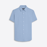 Bugatchi - Miles Solid OoohCotton® Short Sleeve Shirt - Sky