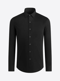 SOLID LONG SLEEVE OOOHCOTTON PERFORMANCE KNIT SHIRT - Black