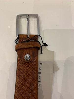 Bugatti - Leather Patterned Belt - Tan