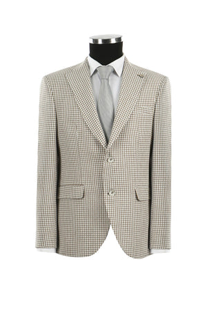 JAKAMEN - Brown Pointed Collar Slim Fit Men's Jacket