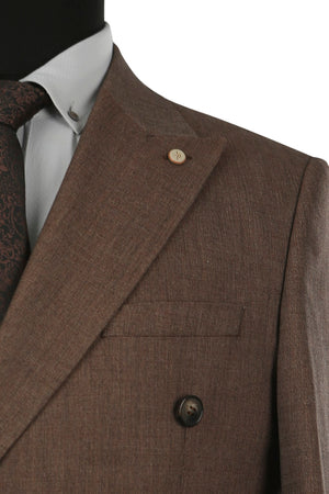 JAKAMEN - Brown Slim Fit Double Breasted Men's Suit