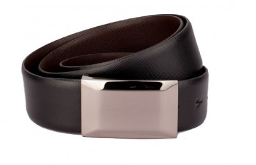 OHM Leather New York Reversible Belt in Hash Pattern
