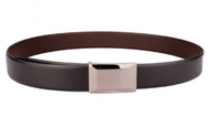 OHM Leather New York Reversible Belt in Hash Pattern