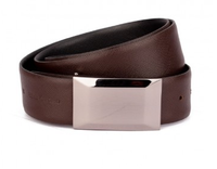 OHM Leather New York Reversible Belt in Hash Pattern