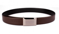 OHM Leather New York Reversible Belt in Hash Pattern