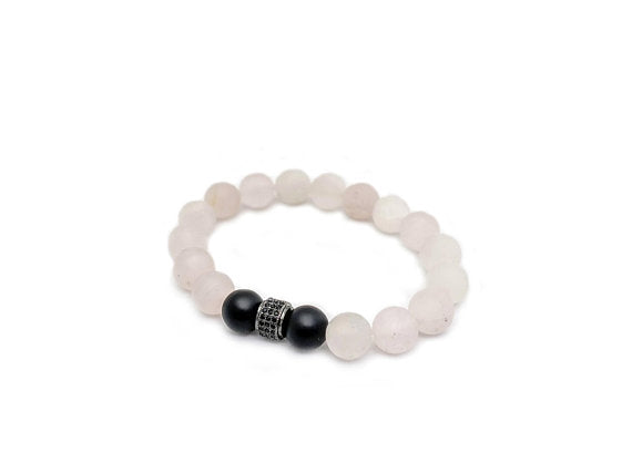 Lia Lubiana - Men's Bracelet - Rose Quartz and Onyx