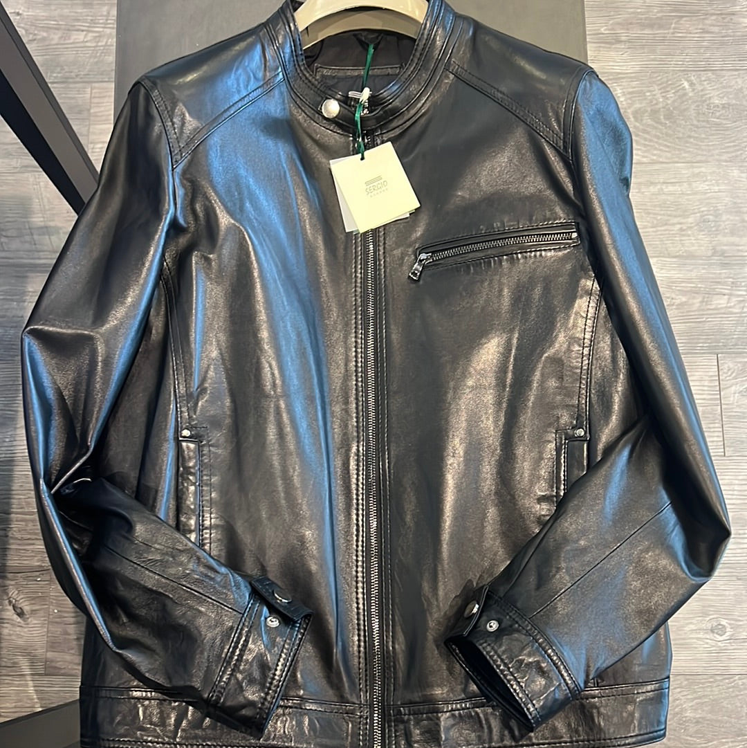 Clearance - Sergio Barone - Leather Jacket - Black – Ed's Fine Imports