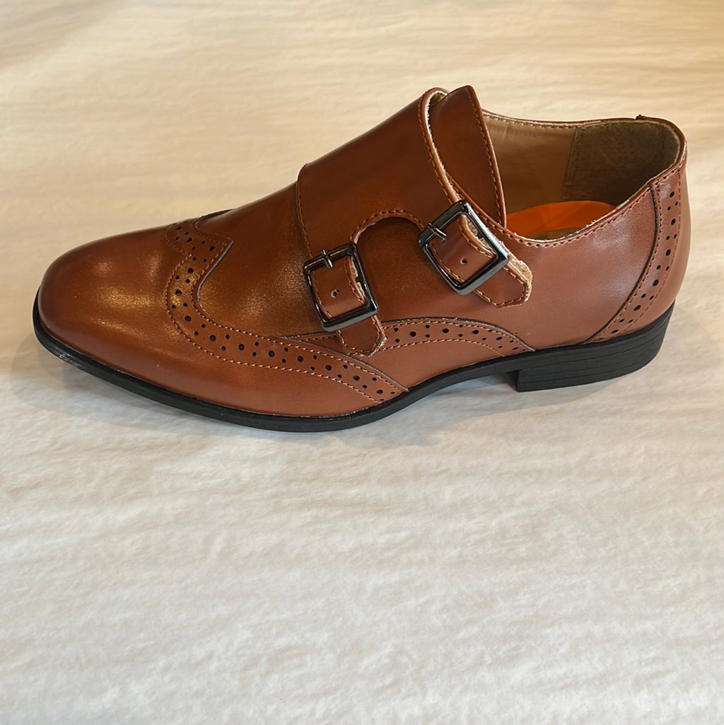 Boys Dress Shoe - Jordano - Double Monk - Brown