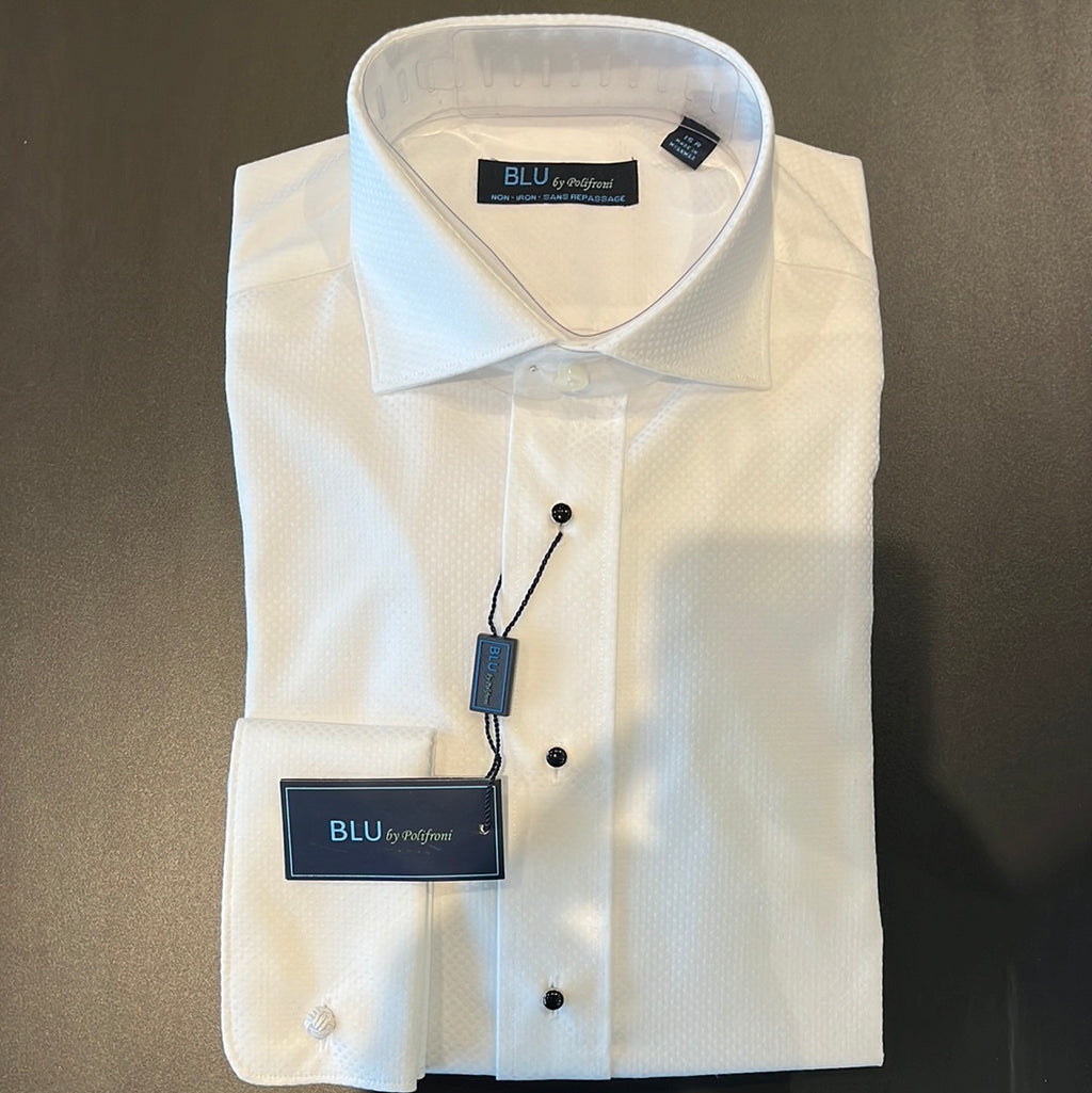 Polifroni Dress Shirt - Blu500 Tuxedo - White