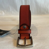 Lindenmann Men's Belt Leather Textured - Orange Belt