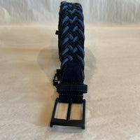 Bugatchi Men's Leather Braided Belt - Navy