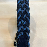 Bugatchi Men's Leather Braided Belt - Navy