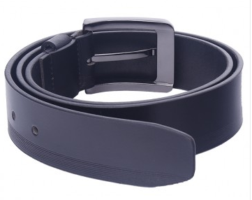 OHM Leather New York Casual Belt with Line- Black