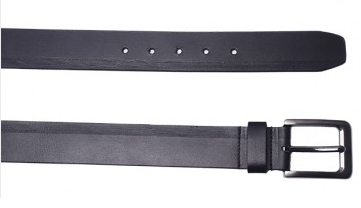 OHM Leather New York Casual Belt with Line- Black