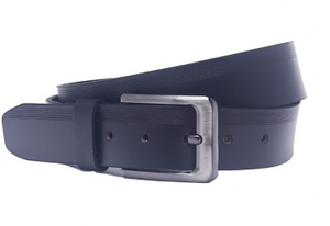 OHM Leather New York Casual Belt with Line- Black