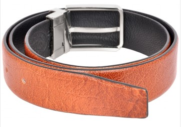 OHM Leather New York Cognac Black Reversible Belt