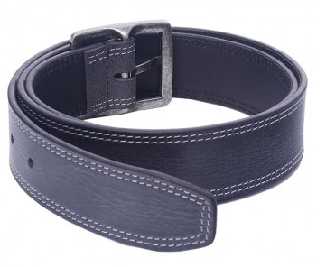 OHM Leather New York Casual Belt with Stitching Accents