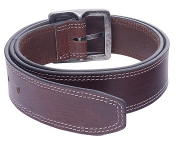OHM Leather New York Casual Belt with Stitching Accents
