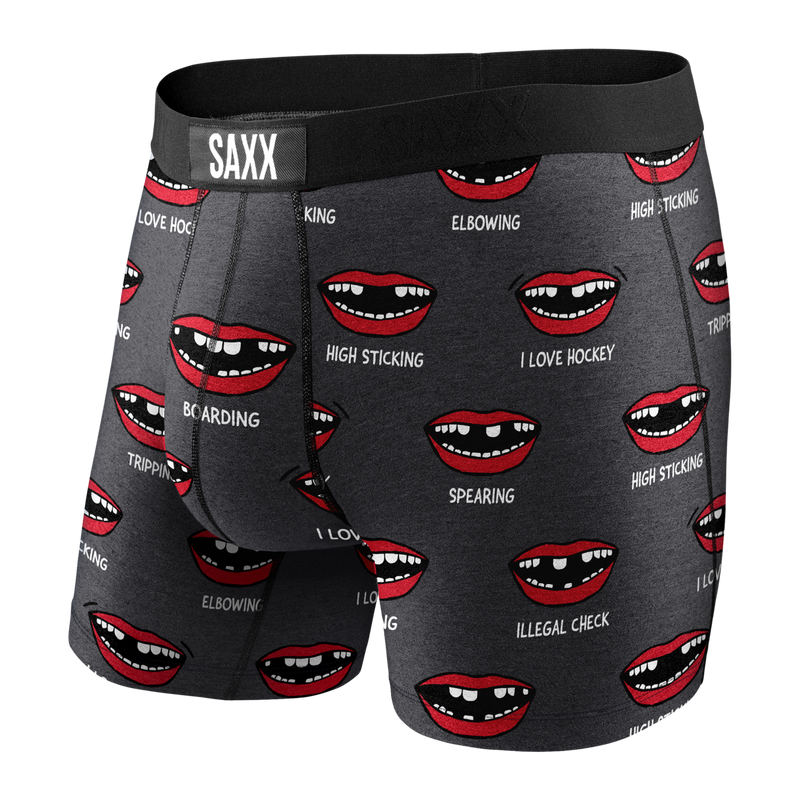 Saxx Underwear - Vibe Boxer Brief - Charcoal Puck Tooth