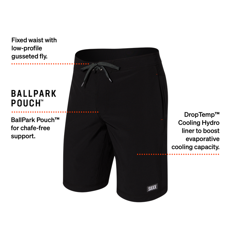SAXX Boardie - Betawave 2N1 Swim Shorts 17" - Black