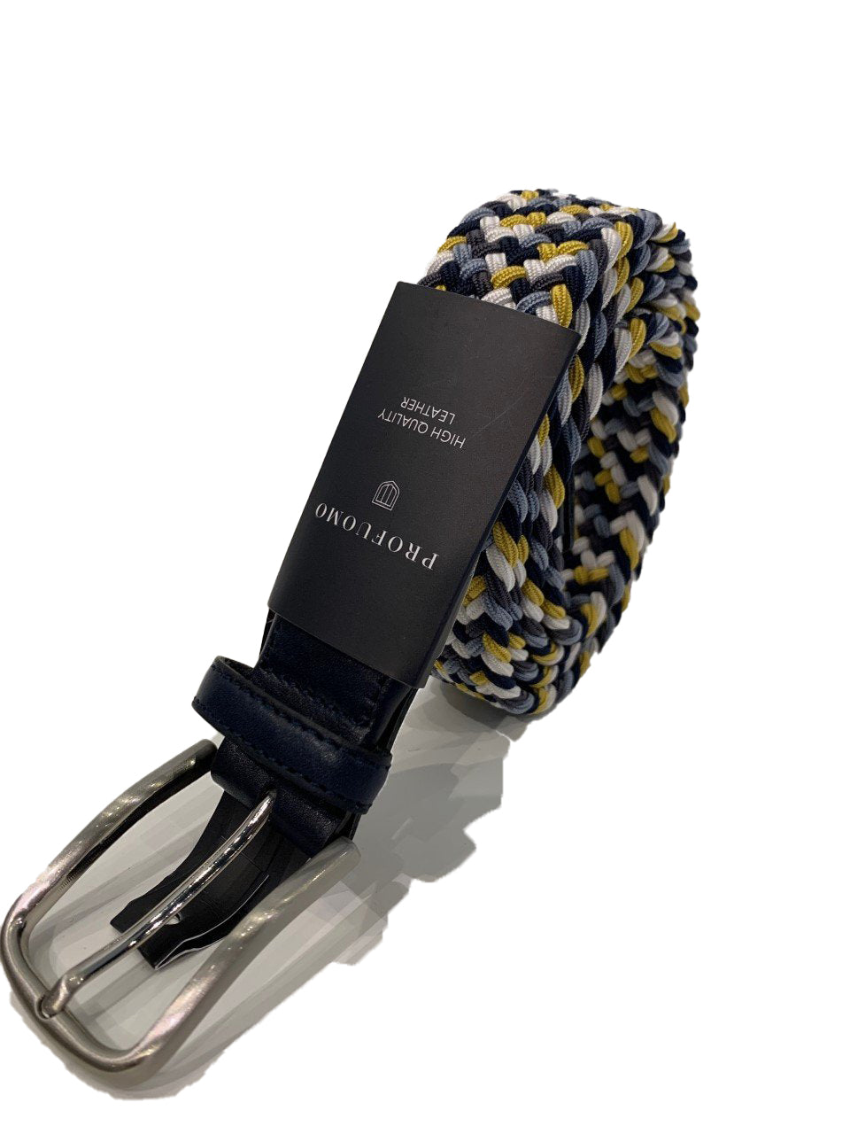 Profuomo - Elastic Briaded Belt  - Yellow