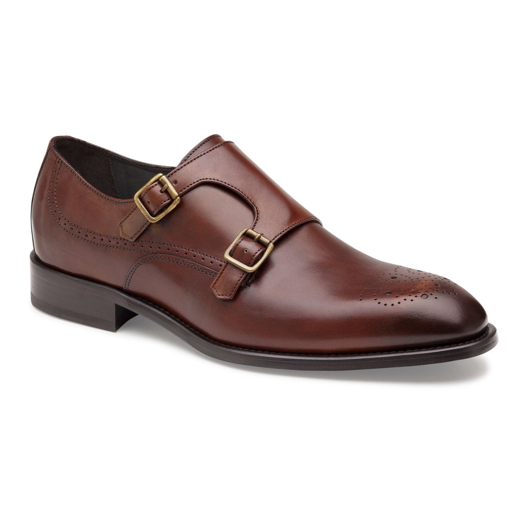 Johnston & Murphy - ELLSWORTH MONK STRAP - Brown Italian Calfskin