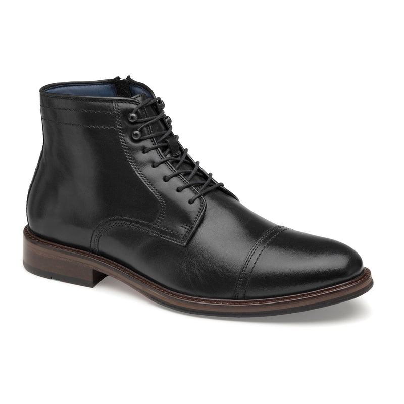 Johnston & Murphy Shoes - XC FLEX RALEIGH CAP TOE ZIP - Black Full Grain