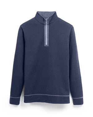 Bugatchi - REVERSIBLE QUARTER ZIP - Slate