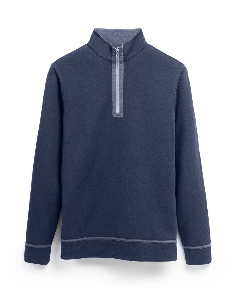 Bugatchi - REVERSIBLE QUARTER ZIP - Slate